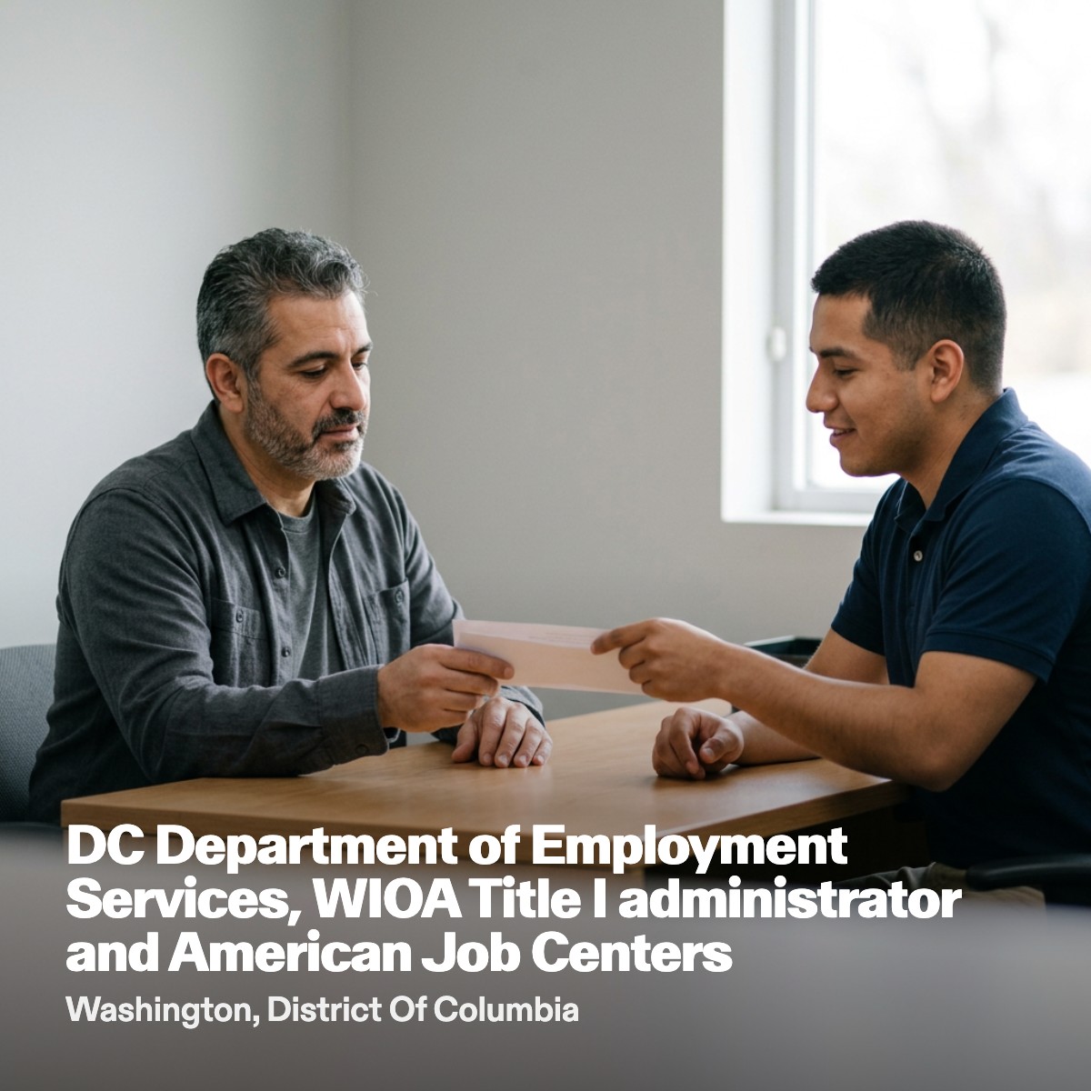 DC Department of Employment Services (DOES), WIOA Title I administrator and American Job Centers CNA training voucher